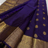 Invaluable Navy Blue Soft Silk Saree With Engrossing Blouse Piece