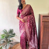 Excellent Purple Soft Silk Saree With Ebullience Blouse Piece