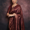 Beleaguer Maroon Soft Silk Saree With Traditional Blouse Piece