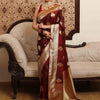 Groovy Wine Soft Silk Saree With Engrossing Blouse Piece