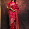 Lovely Dark Pink Soft Silk Saree With Invaluable Blouse Piece