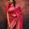 Lovely Dark Pink Soft Silk Saree With Invaluable Blouse Piece