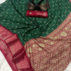 Charismatic Dark Green Digital Printed Dola Silk Saree With Prodigal Blouse Piece