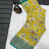 Flattering Mustard Digital Printed Dola Silk Saree With Dazzling Blouse Piece
