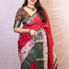 Majestic Dark Pink Digital Printed Dola Silk Saree With Fugacious Blouse Piece