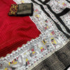 Quintessential Maroon Digital Printed Dola Silk Saree With Staggering Blouse Piece