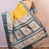 Symmetrical Mustard Digital Printed Dola Silk Saree With Transcendent Blouse Piece