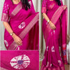 Phenomenal Dark Pink Digital Printed Dola Silk Saree With Deserving Blouse Piece