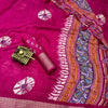 Phenomenal Dark Pink Digital Printed Dola Silk Saree With Deserving Blouse Piece