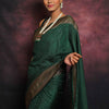 Radiant Dark Green Soft Silk Saree With Exquisite Blouse Piece