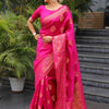 Outstanding Dark Pink Soft Silk Saree With Demanding Blouse Piece