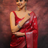 Appealing Red Soft Silk Saree With Blooming Blouse Piece