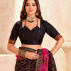 Tantalizing Black Nylon Dola Pashmina Saree With Beauteous Blouse Piece