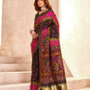 Tantalizing Black Nylon Dola Pashmina Saree With Beauteous Blouse Piece