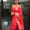 Classy Red Soft Silk Saree With Traditional Blouse Piece