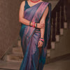 Charming Rama Soft Silk Saree With Preferable Blouse Piece