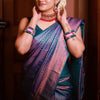 Charming Rama Soft Silk Saree With Preferable Blouse Piece
