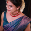 Charming Rama Soft Silk Saree With Preferable Blouse Piece