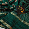 Splendorous Dark Green Digital Printed Dola Silk Saree With Unequalled Blouse Piece