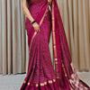 Lassitude Dark Pink Digital Printed Dola Silk Saree With Gratifying Blouse Piece