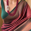 Embellished Maroon Soft Silk Saree With Mellifluous Blouse Piece