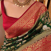 Majestic Dark Green Soft Silk Saree With Ravishing Blouse Piece