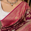 Eclat Wine Soft Silk Saree With Zephyr Blouse Piece