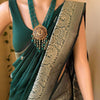 Designer Dark Green Soft Silk Saree With Exceptional Blouse Piece