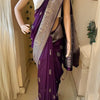 Flameboyant Purple Soft Silk Saree With Stunner Blouse Piece