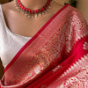 Extraordinary Red Soft Silk Saree With Refreshing Blouse Piece