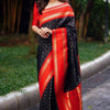 Scintillating Black Soft Silk Saree With Luminous Blouse Piece