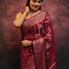 Alluring Wine Soft Silk Saree With Amazing Blouse Piece