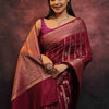 Alluring Wine Soft Silk Saree With Amazing Blouse Piece
