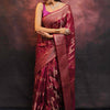 Alluring Wine Soft Silk Saree With Amazing Blouse Piece