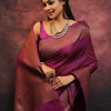 Innovative Purple Soft Silk Saree With Jazzy Blouse Piece
