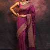 Innovative Purple Soft Silk Saree With Jazzy Blouse Piece