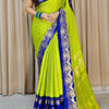 Winsome Mehndi Digital Printed Chiffon Saree With Sonorous Blouse Piece