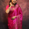 Mesmeric Dark Pink Soft Silk Saree With Fairytale Blouse Piece