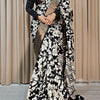 Charming Black Digital Printed Soft Silk Saree With Gorgeous Blouse Piece