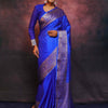 Elegant Royal Blue Soft Silk Saree With Surpassing Blouse Piece