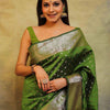 Impressive Mehndi Soft Silk Saree With Energetic Blouse Piece