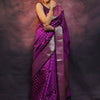 Arresting Purple Soft Silk Saree With Fairytale Blouse Piece