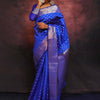 Eloquence Royal Blue Soft Silk Saree With Seraglio Blouse Piece