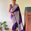 Exquisite Purple Soft Silk Saree With Eclat Blouse Piece
