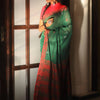 Proficient Green Cotton Silk Saree With Gratifying Blouse Piece