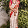 Palimpsest Off White Soft Silk Saree With Gossamer Blouse Piece