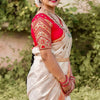 Palimpsest Off White Soft Silk Saree With Gossamer Blouse Piece