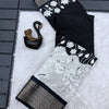 Ailurophile Black Digital Printed Dola Silk Saree With Demesne Blouse Piece