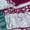 Panache Maroon Digital Printed Dola Silk Saree With Quixotic Blouse Piece