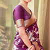 Enamoring Purple Soft Silk Saree With Ornate Blouse Piece